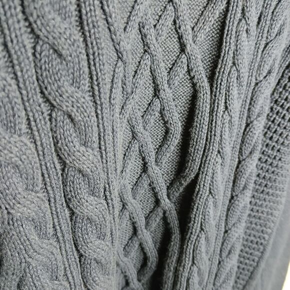 Chaps Men's Long Sleeve Cable Knit Shawl Collar Grandpa Sweater Size Small - Picture 6 of 6